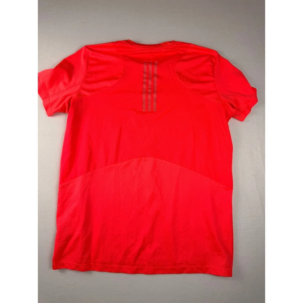 Adidas Mens XL Neon Coral Orange Performance Training Running T-Shirt